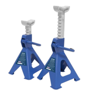 Axle Stands (Pair) 2tonne Capacity per Stand Ratchet Type - Blue VS2002BL Seal - Picture 1 of 1