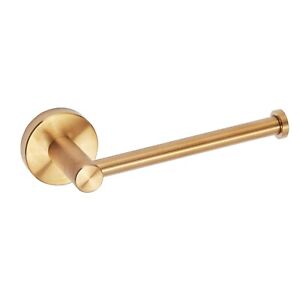 Brushed Brass Toilet Paper Holder with Fixed Arm