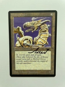 MOTOR DRAGÓN A PRUEBA DE ARTISTAS MTG FIRMADO POR ANSON MADDOCKS ARTEFACTO - Imagen 1 de 6