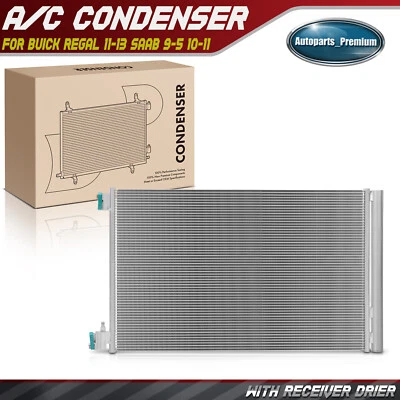 AC Condenser w/ Receiver Drier w/ Bracket for Buick Regal 11-13 Saab 9-5 10-11 - Image 1 of 4