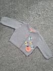 Nutmeg Baby Girls Cardigan Grey Knitted Newborn Button Up Embroidered Ladybird X