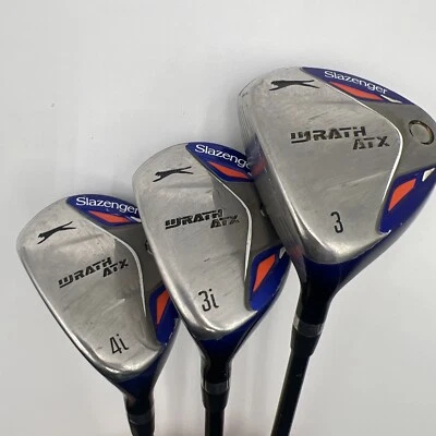 Slazenger Wrath ATX 3-wood 3i and 4i Harrison Uniflex shafts Slazenger grips LH - Image 1 of 4