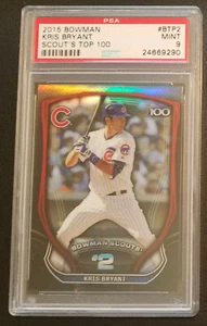 2015 Bowman - Kris Bryant Chrome Refractor Scout's Top 100 - #BTP2 PSA 9 COME NUOVO - Foto 1 di 2