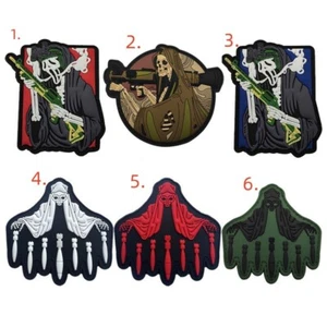 3D Rubber PVC Death Skull Hook Patch Sniper Devgru Tactical Airsoft DIY Badge - Picture 1 of 8