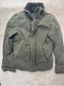 Boys Abercrombie Adirondack Jacket, Sherpa lined Size M, army Green - Picture 1 of 9