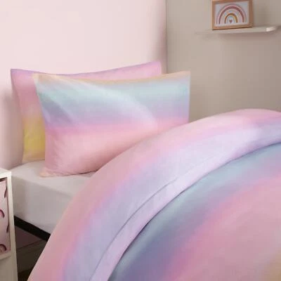 Rainbow Duvet Cover with Pillowcase Quilt Bedding Set Reversible Single Double - Image 1 of 4