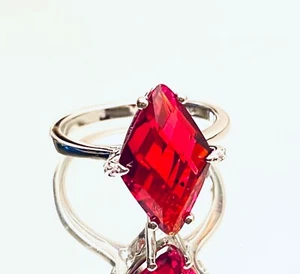 Anillo de plata esterlina R6497R elegante Mt St Helens rubí rojo marquesa 10x15 mm 4,58 quilates - Imagen 1 de 3