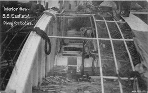 (Chicago Illinois IL) Interior View S S Eastland Diving For Bodies Disaster Ship - Picture 1 of 2