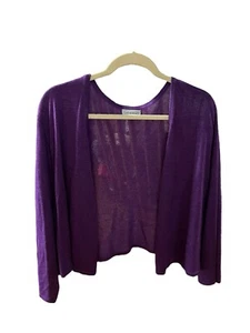 Catherines Women's 3X Purple Knit 3/4 Sleeve Open Front Shrug NO SIZE TAG - Picture 1 of 12