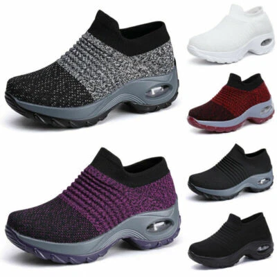 Ladies Trainers Running Shoes Womens Slip On Flat Comfy Fitness Gym Sports Size - Image 1 of 4