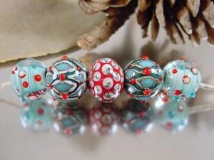 Lampwork beads by Stephanie McCain, handmade artisan glass beads, SRA - Picture 1 of 4