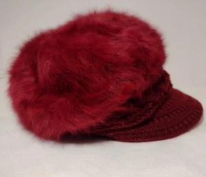 Faux Fur Cabbie Cap Winter Fashion Hat Knit With Brim Excellent Condition - Picture 1 of 5