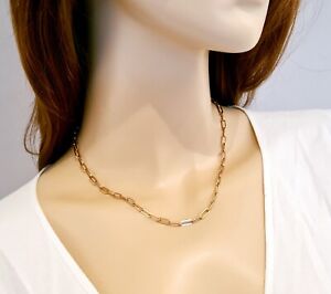 Source 18ct Rose Gold 4mm Paperclip Chain Necklace