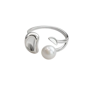 Anello Aperto da Donna in Argento Tailandese con Luna Geometrica - Picture 1 of 5