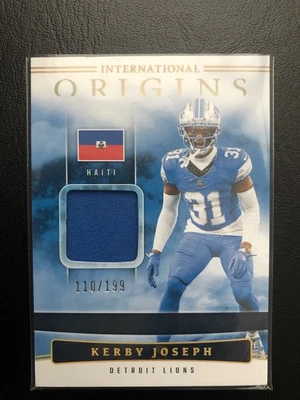 2025 Panini Origins Kerby Joseph International Origins patch /199 Detroit Lions - Image 1 of 2