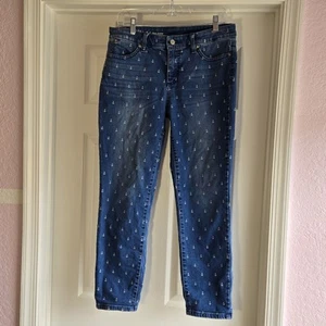 Talbots Anchor Print Jeans Gr. 8 Flawless Slim Ankle Blue Medium Wash Denim - Bild 1 von 6