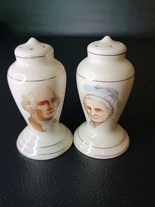 Vintage George & Martha Washington Salz & Pfefferstreuer Made in Occupied Japan - Bild 1 von 6