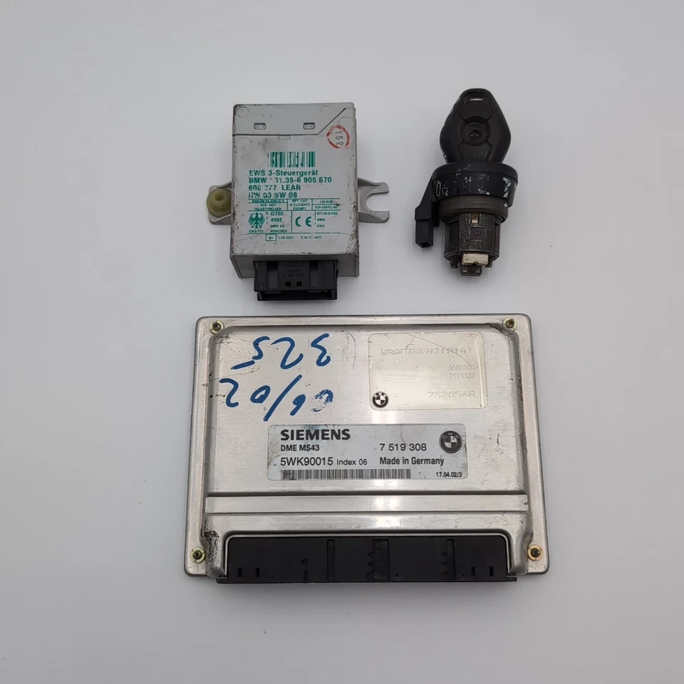 Juego de llaves de bloqueo de encendido módulo de control DME 2001-2006 BMW E46 330 3,0 L M54 motor Foto 1 de 4