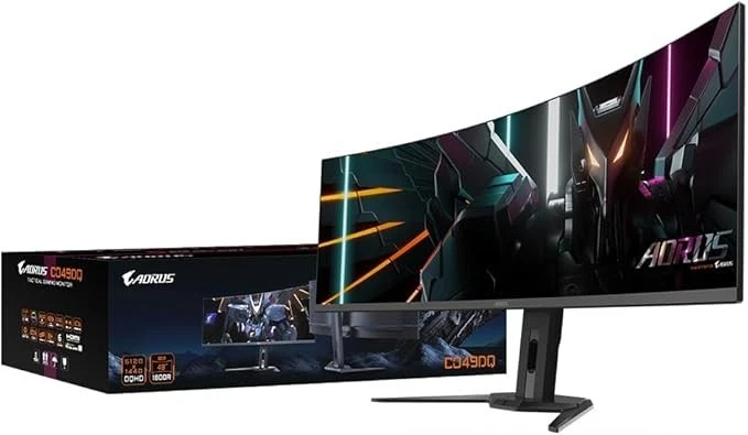 Aorus CO49DQ 49" Widescreen Oled Black Multimedia Curved Monitor 5120X1440/0.03M - Image 1 of 4