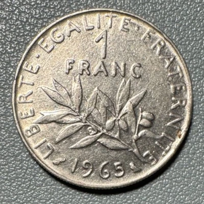 Moeda de 1 franco 1965 França - Excelente estado - Imagem 1 de 2
