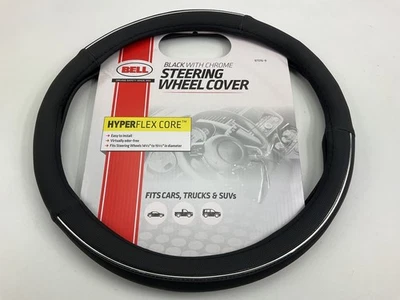 Hopkins 97376-9 HYPERFLEX Core Steering Wheel Cover 14.5"-15.5" Black W/Chrome - Image 1 of 4