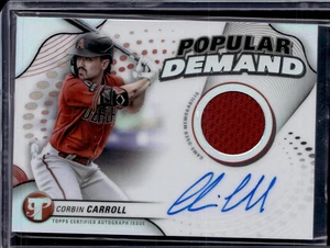 2024 Topps Pristine Corbin Carroll Popular Demand Patch Relic Auto NM-MINT++ - Picture 1 of 2