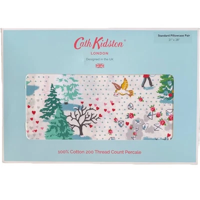 Fronhas de algodão PADRÃO Cath Kidston London SHINE BRIGHT creme Natal 2 - Imagem 1 de 4