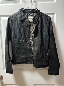 Black Leather Jacket Sebby Girls 15/(XL) - Picture 1 of 2