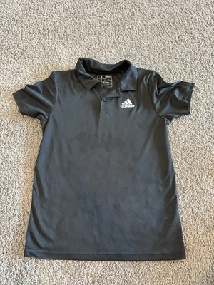 Boys Adidas Polo Shirt Black Size 8 - Image 1 of 2