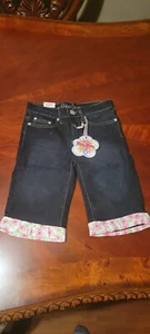 Girls yom yom Crop Cuff Capri Jeans Pants Size 6x - Picture 1 of 2
