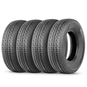 Set 4 Radial ST205/75R14 Trailer Tires Load Range D 205 75 14 8PR Heavy Duty US - Picture 1 of 12