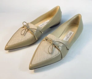 Authentic Jimmy Choo Genna Flats Shoes Ballerina Size 37 - Picture 1 of 7