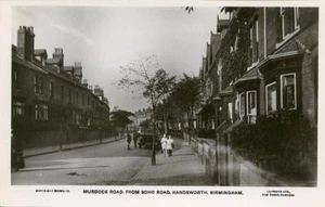 REAL PHOTO POSTCARD OF MURDOCK ROAD, FROM SOHO ROAD, HANDSWORTH, STAFFORDSHIRE - Picture 1 of 2