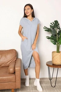 Trendsi TIKTOK - Chic hooded dress with slit & pockets - Bild 1 von 5