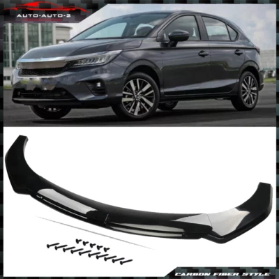 For Honda City 2010-22 Glossy Black Front Bumper Lip Spoiler+Splitter Foto 1 de 4