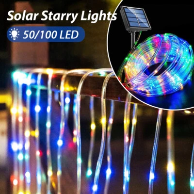 LED Solar Rope Fairy String Decorative Lights Outdoor Garden Patio Backyard Pool - Image 1 of 4