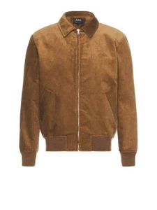 A.P.C. Jacket Mens Small Brown Corduroy Bomber Zip Up Lined BLOUSON GILLES $500 - Picture 1 of 10