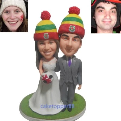 Handmade Custom Clay Figurines Personalized Wedding Cake Topper From Your Photos - Image 1 of 4