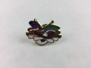 US Flag Eagle Green Blue & White Flag Collectible Souvenir Pin 1" x 3/4" - Picture 1 of 2
