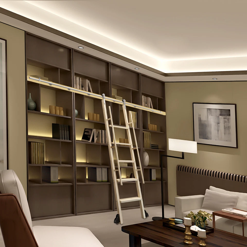 Kit de herrajes para orugas de biblioteca rodante deslizante resistente a prueba de óxido de 3M/10 ft Foto 1 de 4