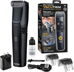 Built In Vacuum Hair Trim Shave Cordless Clipper Men Beard Face Mustache Skin - Picture 1 of 8