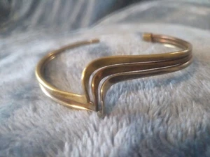Wunderschönes Vintage Tri-Color Twist Armband, Kupfer, Messing, Silber - Bild 1 von 7