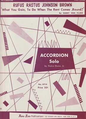 Partituras acordeón Rufus Rastus Johnson Brown de Harry Von Tilzer 1961 Foto 1 de 3