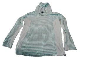 Eddie Bauer Women's Aqua Striped Pullover Lightweight Hoodie - M - Picture 1 of 3