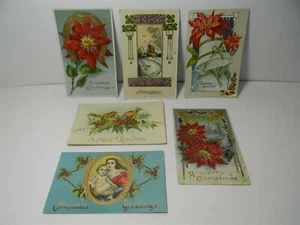 Vintage Gelatine Weihnachtspostkarten 6 Stück - P30 - Bild 1 von 10