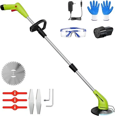 Cordless Lawn Trimmer Weed Wacker GardenJoy 12V Grass Edger 3 Blade Types Incl - Image 1 of 4
