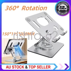 360° iPad Swivel Tablet Desk Stand Aluminum Holder Desktop Folding Foldable Tab - Picture 1 of 12