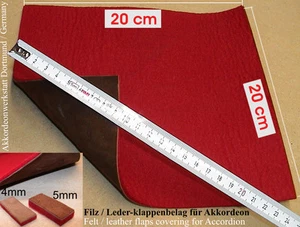 Akkordeon Filz / Leder Klappenbelag Diskant, Bass - Felt / leather for accordion - Bild 1 von 3
