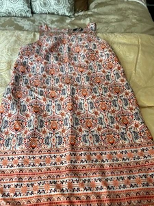 BNWOT LADIES PALE ORANGE PEACH PATTERNED SHIFT DRESS SIZE 12 - Picture 1 of 5