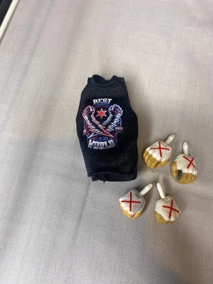 Camisa y manos de tela sin mangas CM Punk WWE Elite 121 forraje personalizado Foto 1 de 4